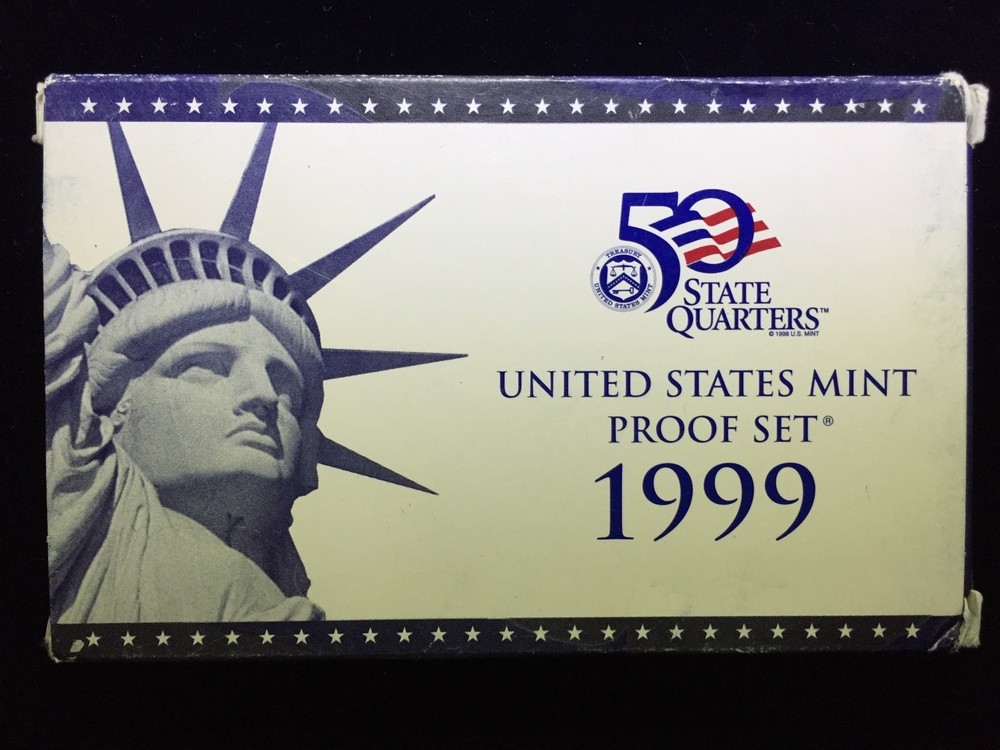 1999 US Mint Proof Set 9 Piece Clad Set COA OGP