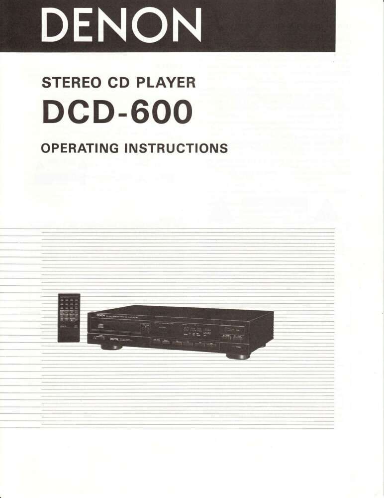 Denon DCD-600 CD Player Owners Manual