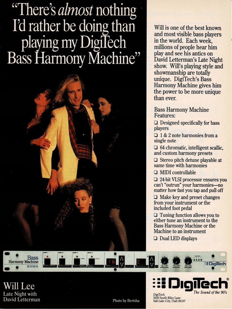 Will Lee - DigiTech - 1990 Print Advertisement