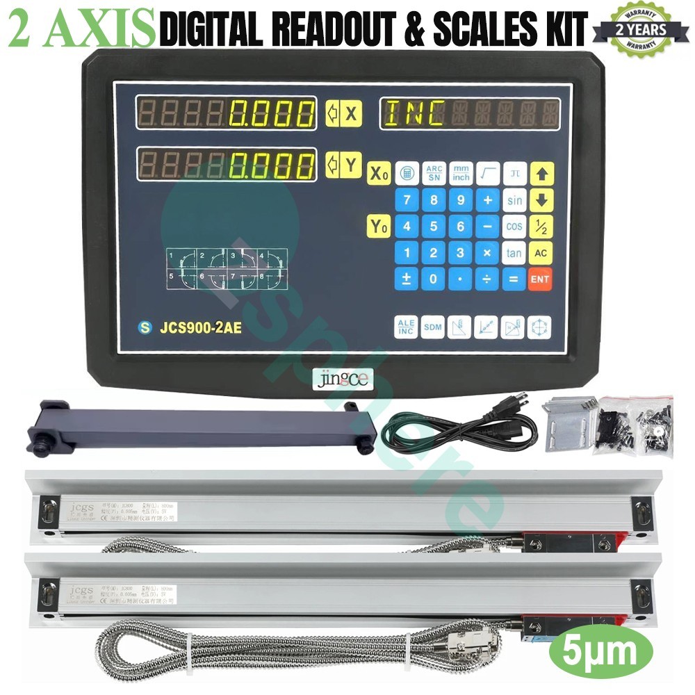2 Axis DRO Digital Readout Linear Scale For Milling Lathe Machine High Precision