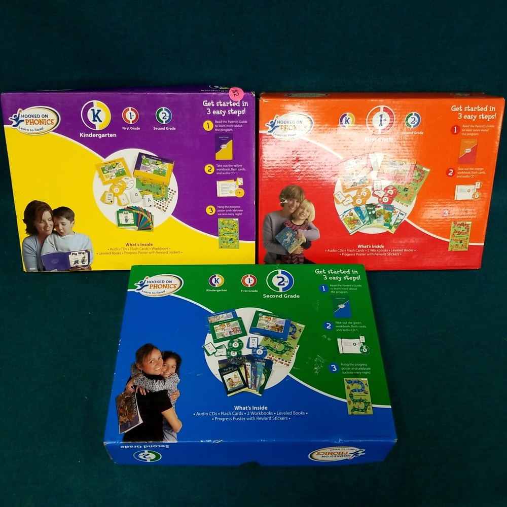 Hooked On Phonics Learn to Read Set; Kindergarten 1st & 2nd Grade