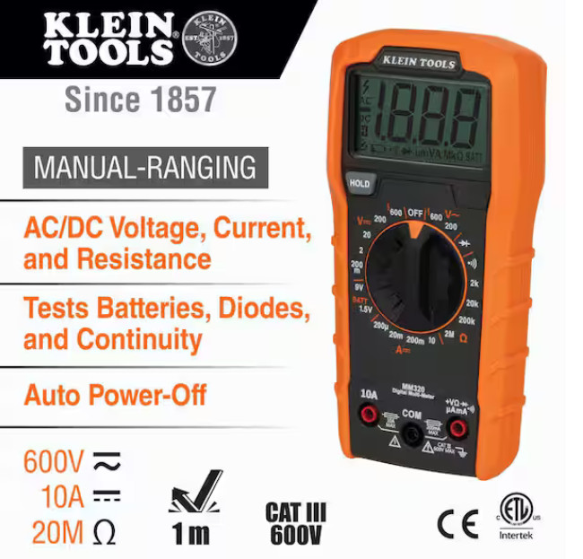 Klein Tools Multimeter, Voltage Tester and Outlet Tester Premium Electrical Tool