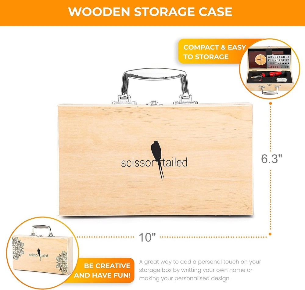 Creative Wood Burning Kit: 43PCS Tool Set with Guide Book & Interchangeable Tips
