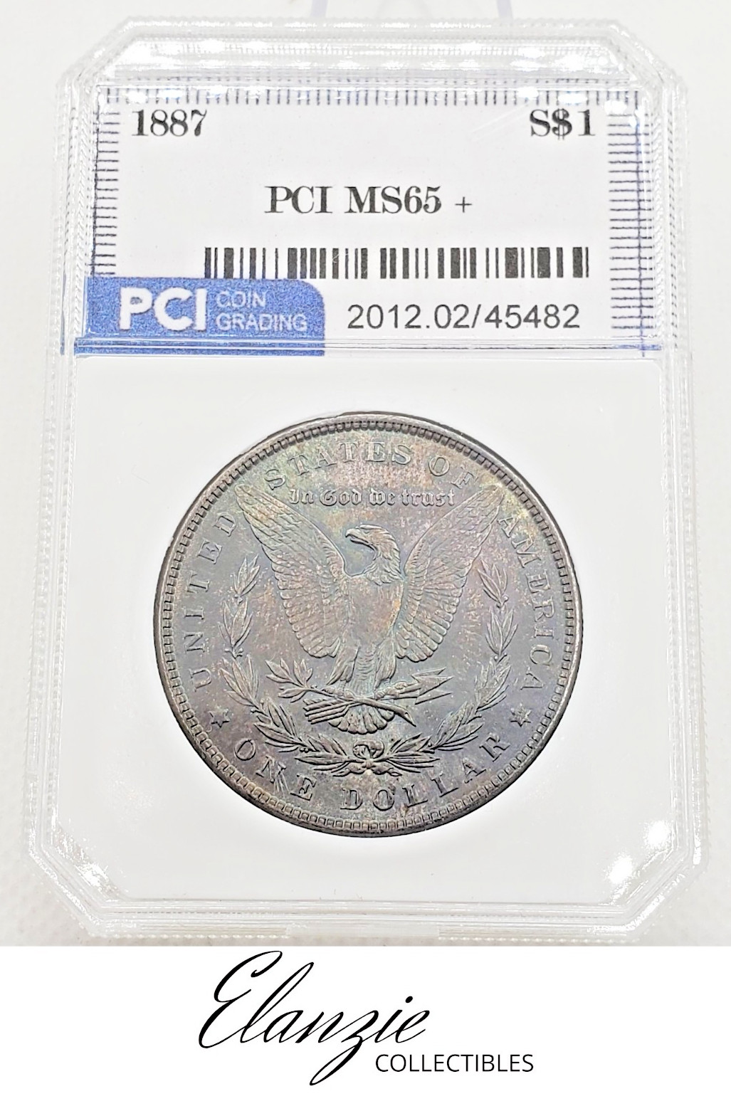 1887 Morgan Silver Dollar Toned Reverse