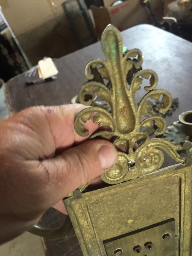 Lc 5 One Pair Very Fancy Three Arm Cast Brass Sconces