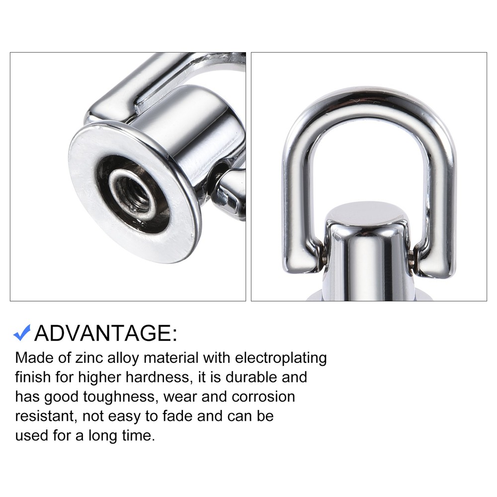 D Ring Stud Screw Ball Post Head(12mm/0.47")4Pcs, Silver White