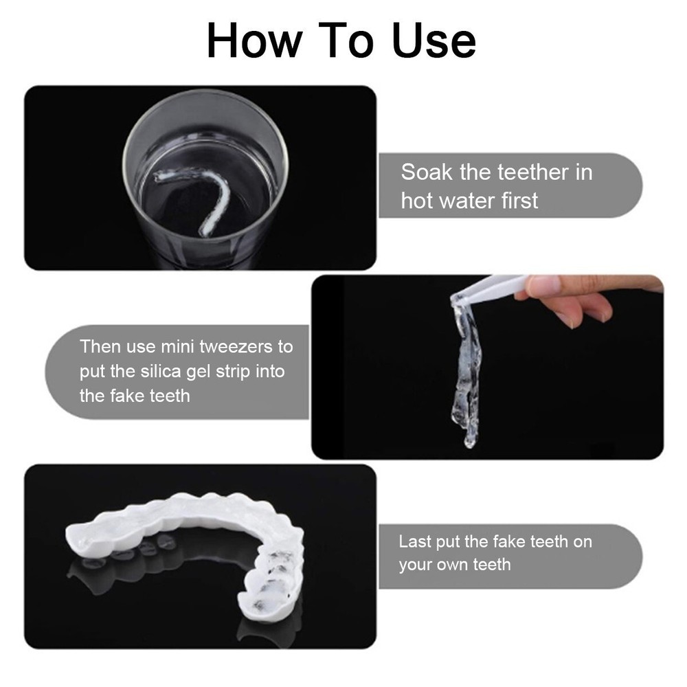 Instant Smile Veneers Set - Snap On Teeth Covers Upper Lower daw