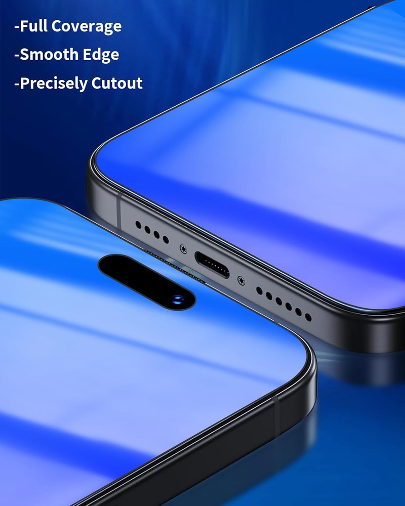 2 Pack Privacy Screen Protector for iPhone 17 Pro For iphone 17 Max Blue