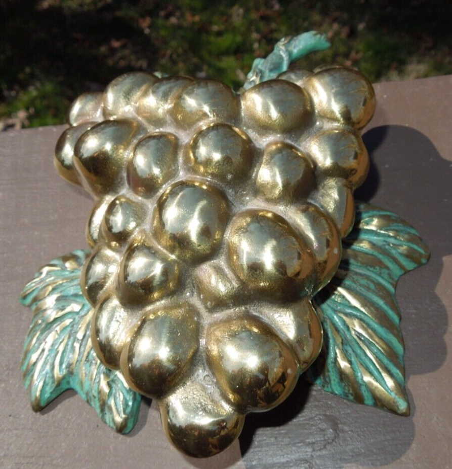Michael Healy Designs 1998 Grapes on the Vine Solid Brass Door Knocker, Signed