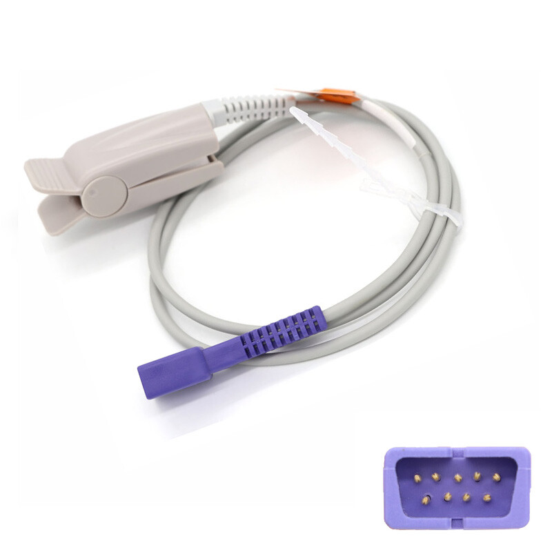 US Fit For DS-100A Oximax Adult Finger Clip SpO2 Sensor Blood Oxygen Probe 9Pin