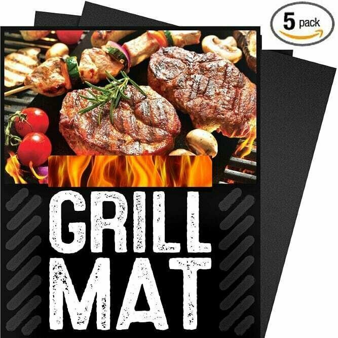G & F 10037 5-PIECE-SET BBQ GRILL MAT, 100% NON STICK, EXTRA THICK HEAVY DUTY