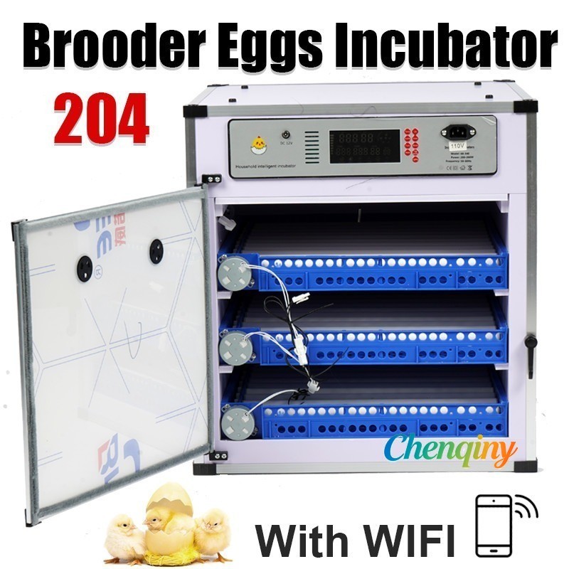 204 Eggs Automatic WIFI Digital Incubator Chicken Hatcher Temperature Control