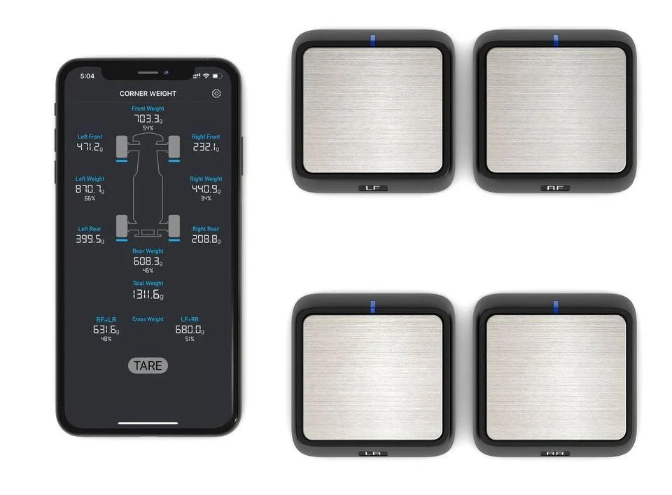 Powerhobby SCWS2000 Bluetooth RC Corner Weight Scale System w/ 4 Scales PHBPHCWS