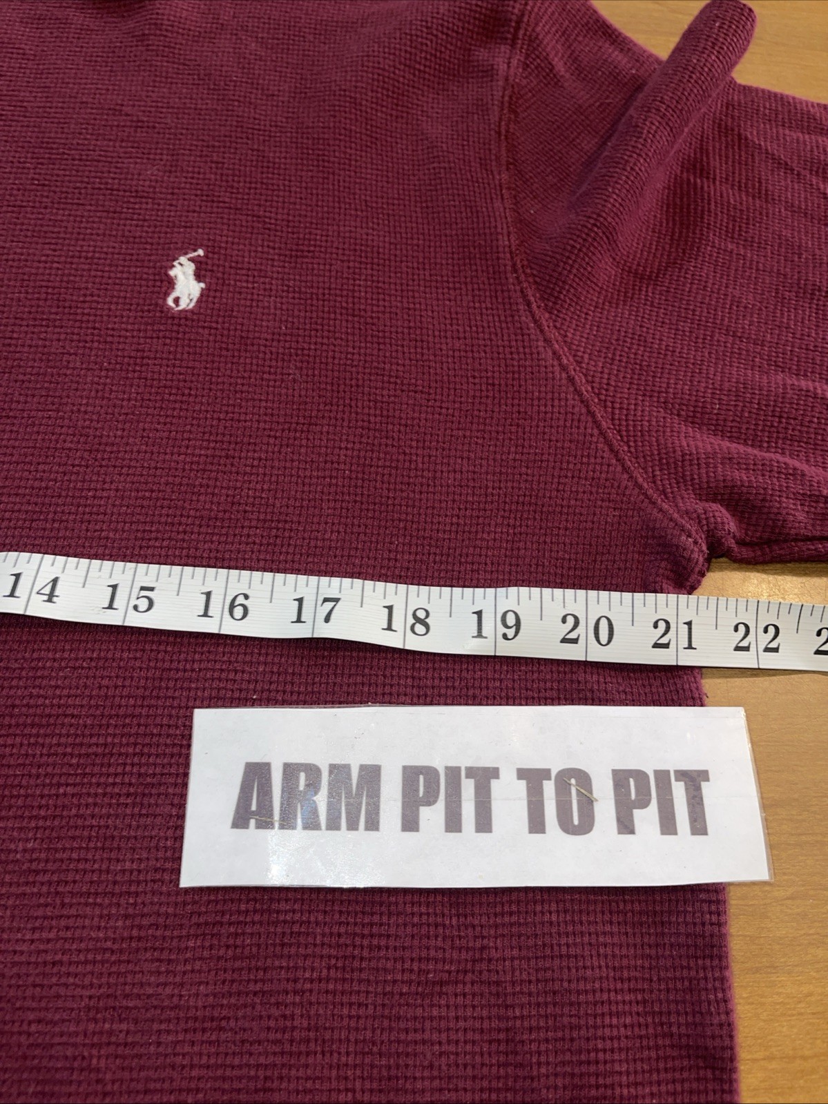 Polo Ralph Lauren Sleepwear Shirt Men 2XL Waffle Knit Maroon Logo Preppy