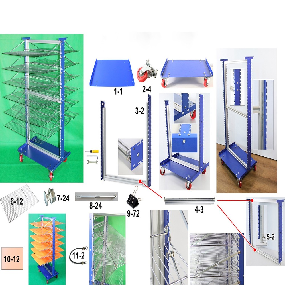 Sealed Heating Type Drying Rack Double-side 12 Layer Adjustable Spacing LYF4060