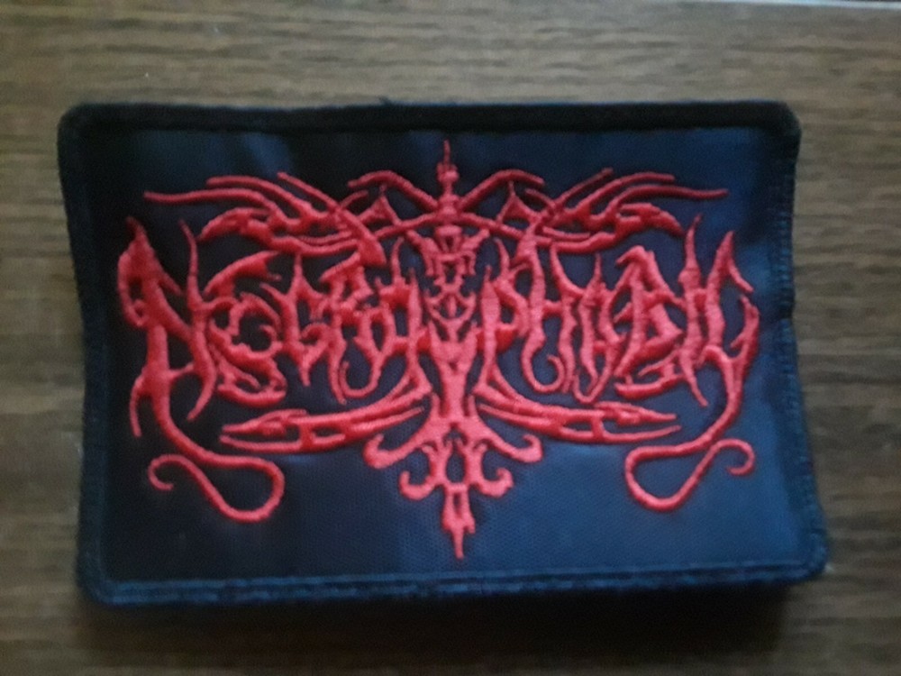 NECROPHOBIC,SEW ON RED EMBROIDERED PATCH