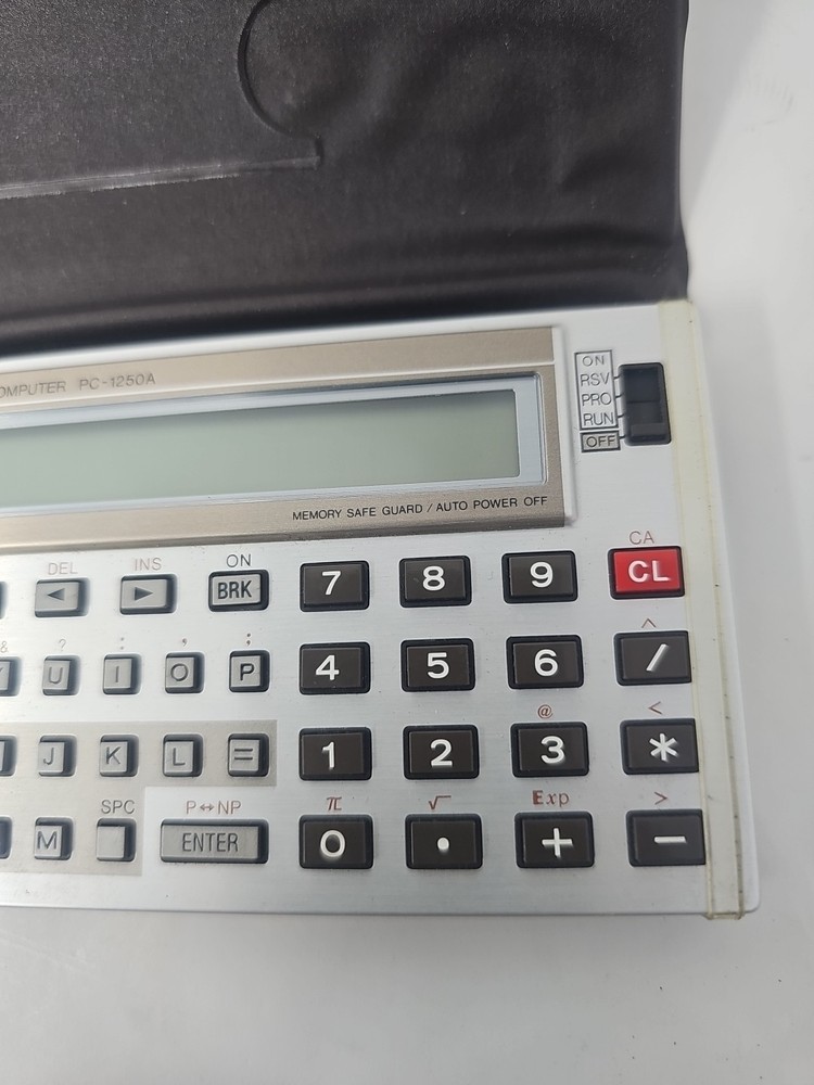 Sharp PC-1250A Pocket Computer w/ Case Tested Works