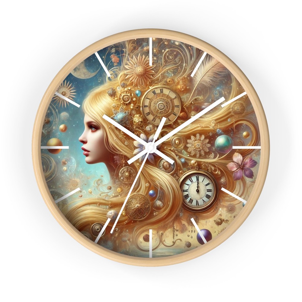 Steampunk Goddess Wall Clock | Fantasy Portrait Timepiece