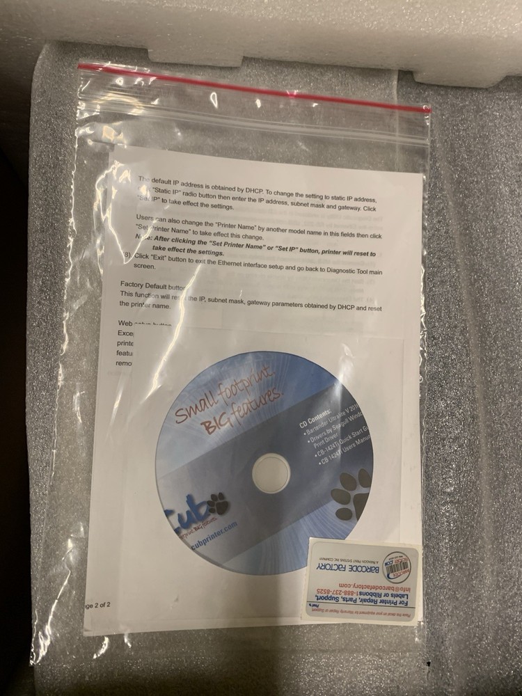 Printer Label CUB CB-1424Ti with Ethernet Connectivity