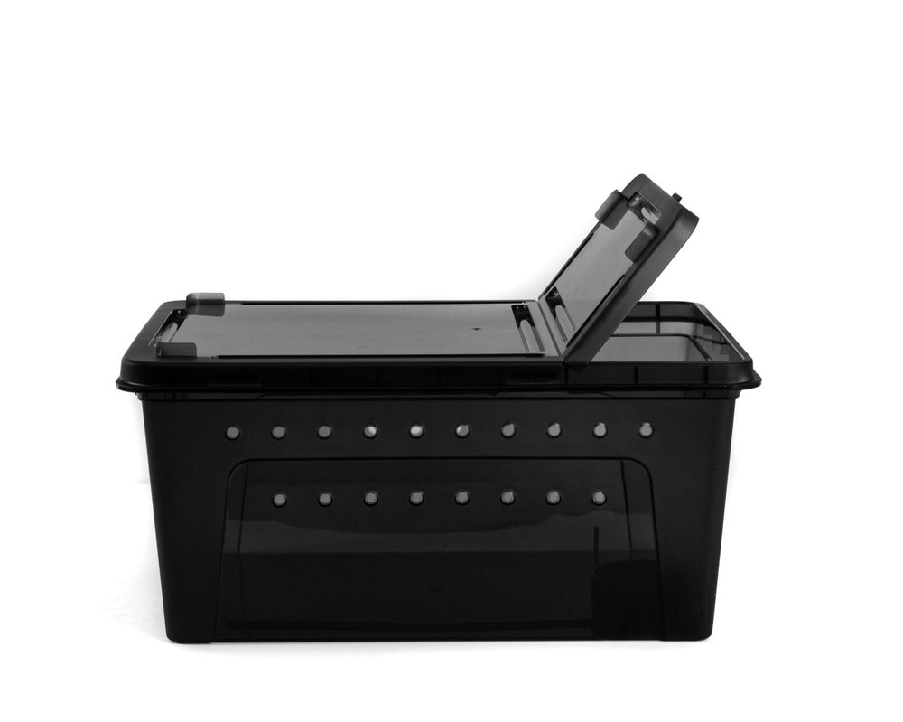 Large Black Stackable Invertebrate & Reptile Keeper Box with Bowl