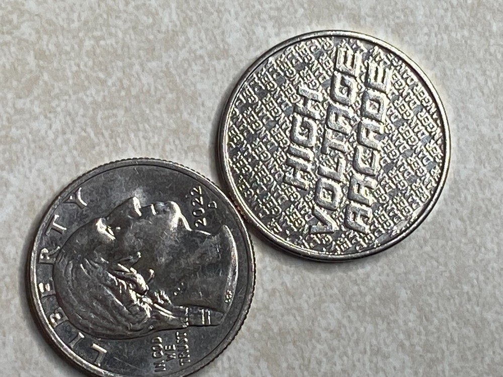 High Voltage Arcade coin Medal Token T1870