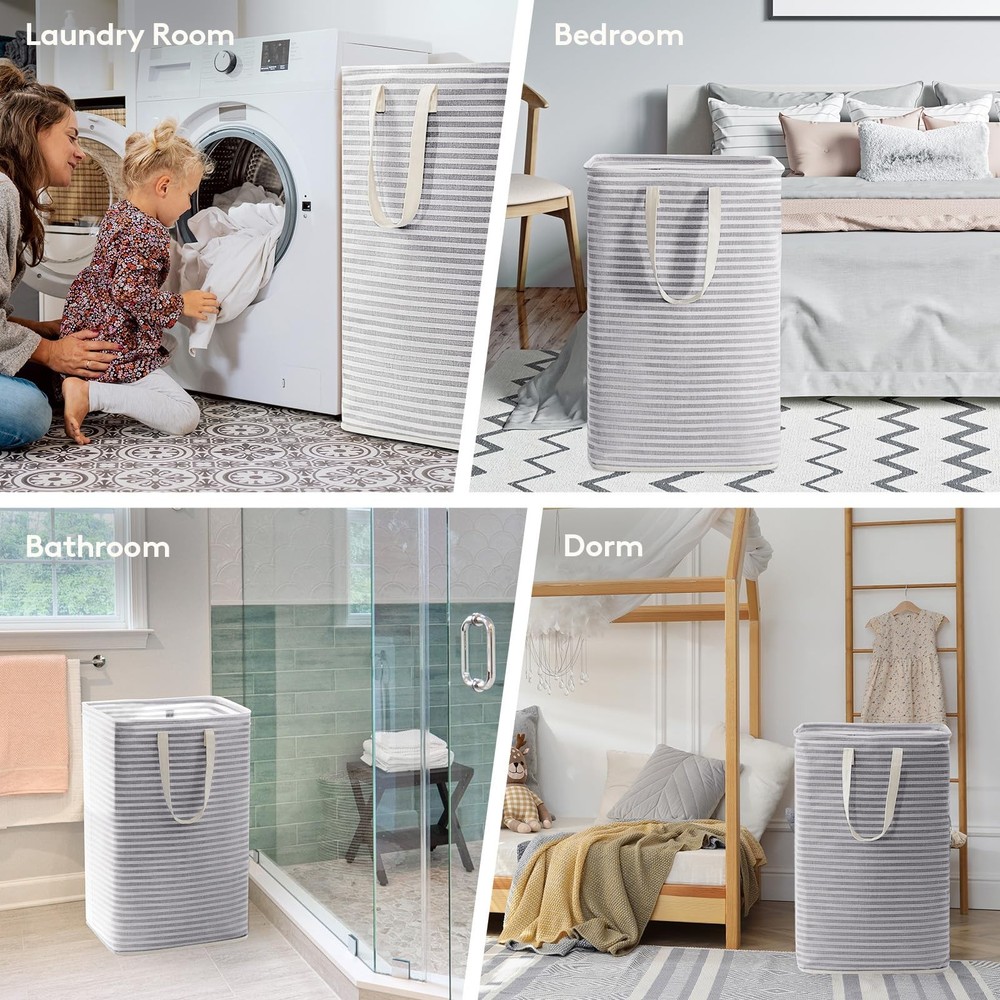 Lifewit 2 Pack Laundry Hamper Large Collapsible Waterproof Clothes Basket