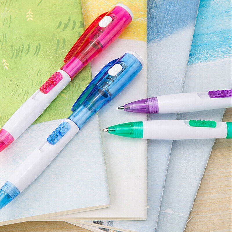 1pc Students Multifunctional Ballpoint Ball Point Pen With LED Flashlight Light-