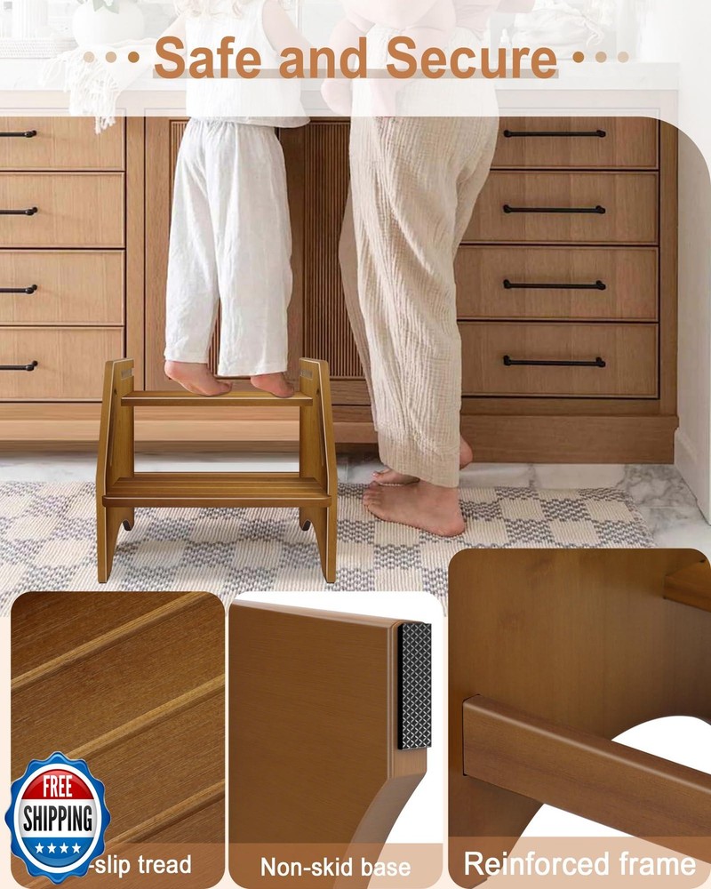 Step Stool, Bed Step Stool Height-Adjustable for Adults Seniors with Safety N