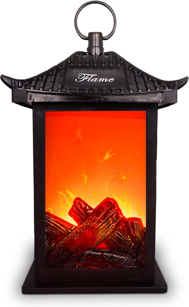 Fireplace Lanterns Decorative,Small Fake Fire Place,Flame Effect LED Fire