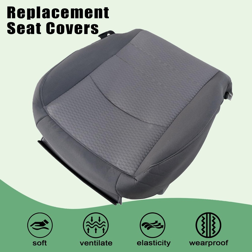 Cloth Driver Side Bottom Replacement Seat Cover(#X8) Gray Driver Bottom
