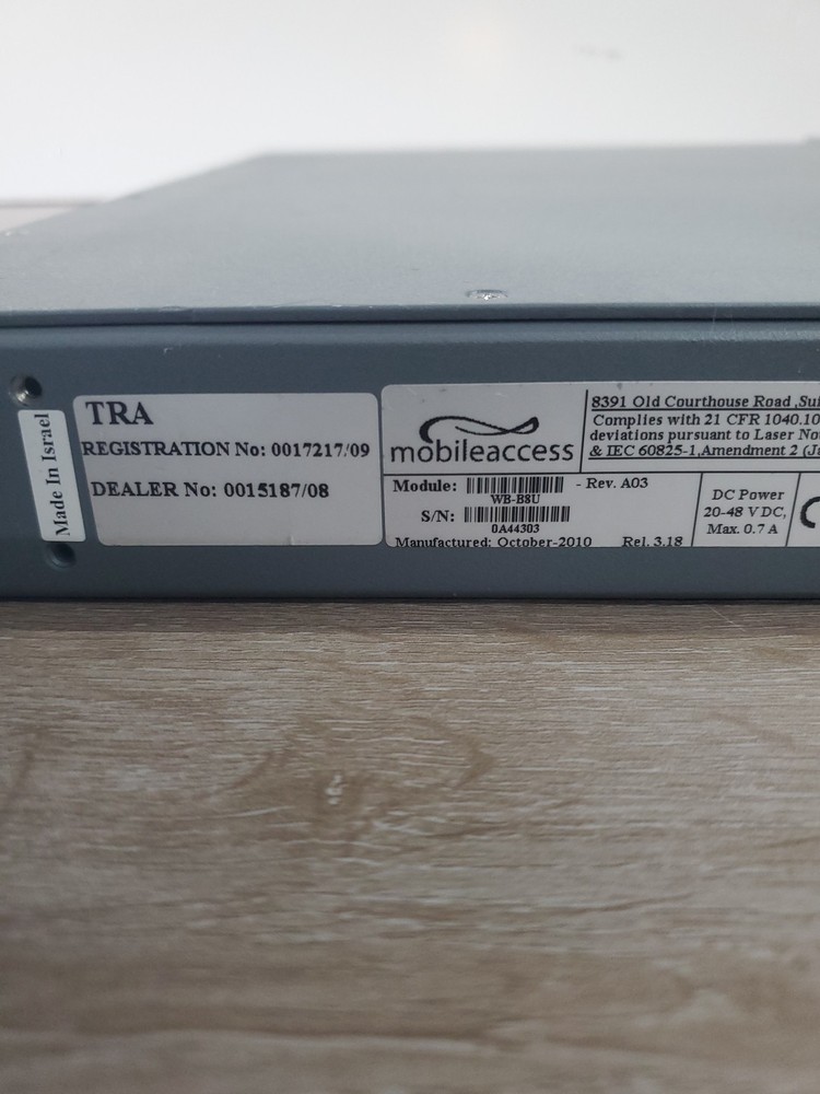 Corning Mobile Access Wireless Solutions Base Unit for 8 Links Model WB-B8U