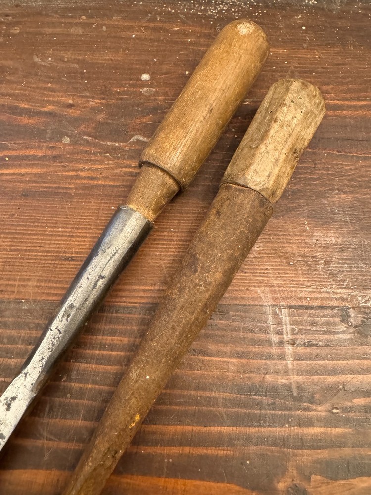 Early Socketed 1/2" Lock Mortice Chisels Bruzz British Woodwork Tools
