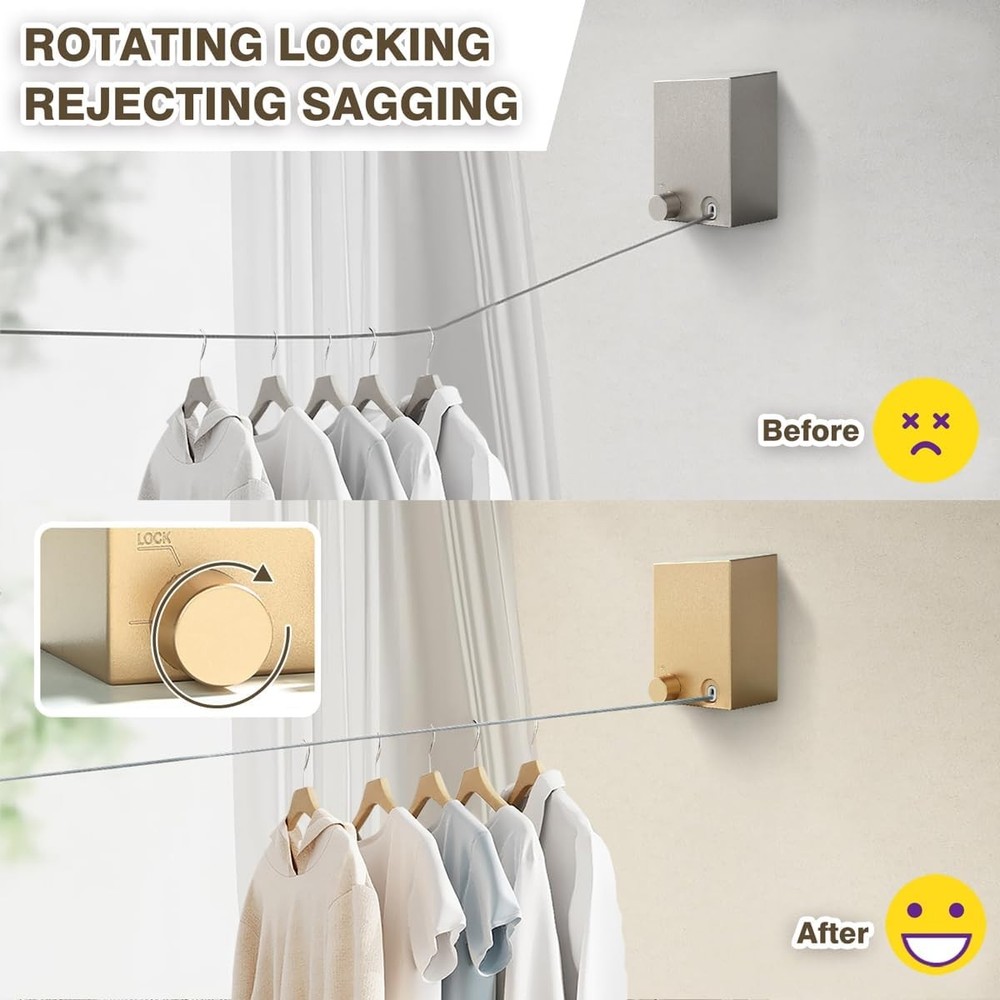 Retractable Clothesline, Retractable Clothesline Indoor, Laundry Line Retractabl
