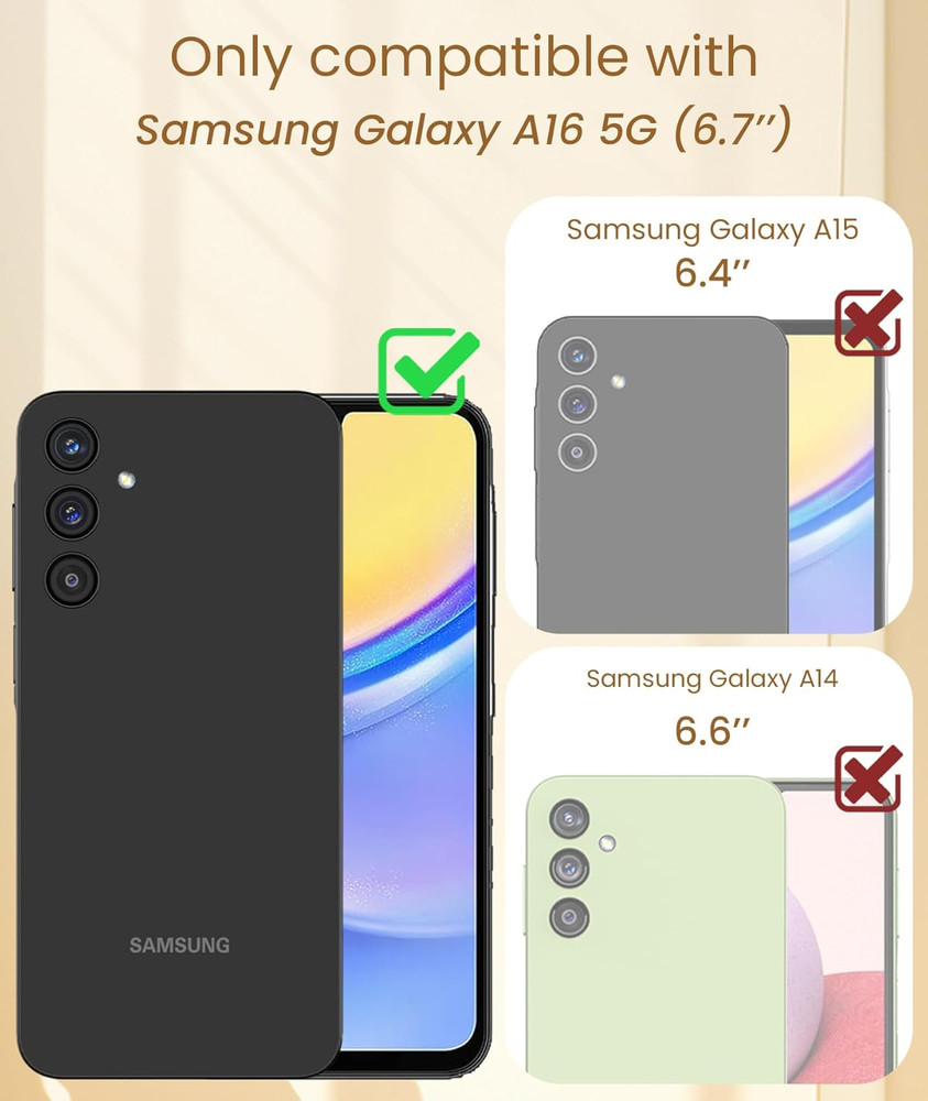 for Samsung Galaxy A16 5G Case, Screen Protector, 360° Rotatable Ring Holder Mag