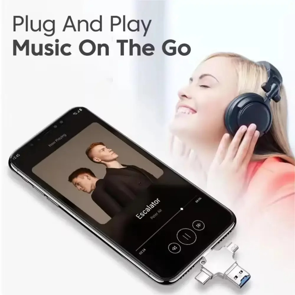 4 In 1 Memory Micro SD Card Reader For IPhone ,Ipad Android Mac PC Camera Type C