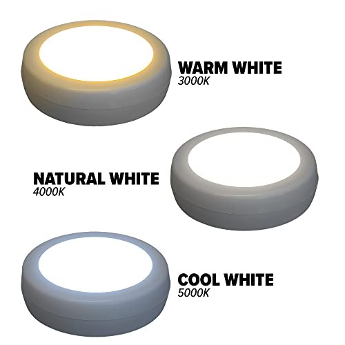 BL-PCCT-W3 Adjustable White LED Puck Light with Remote - 3PK