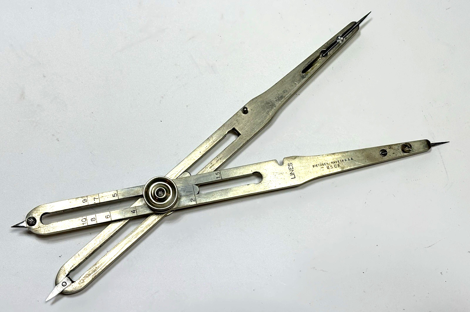 Dietzgen Proportional Divider U.S. Corps of Engineers Made in USA w/Fitted Case