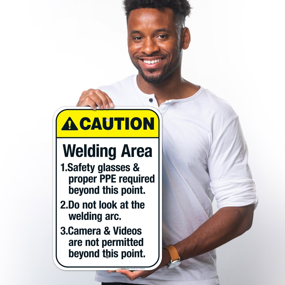 Welding Area Sign, ANSI Caution Sign,