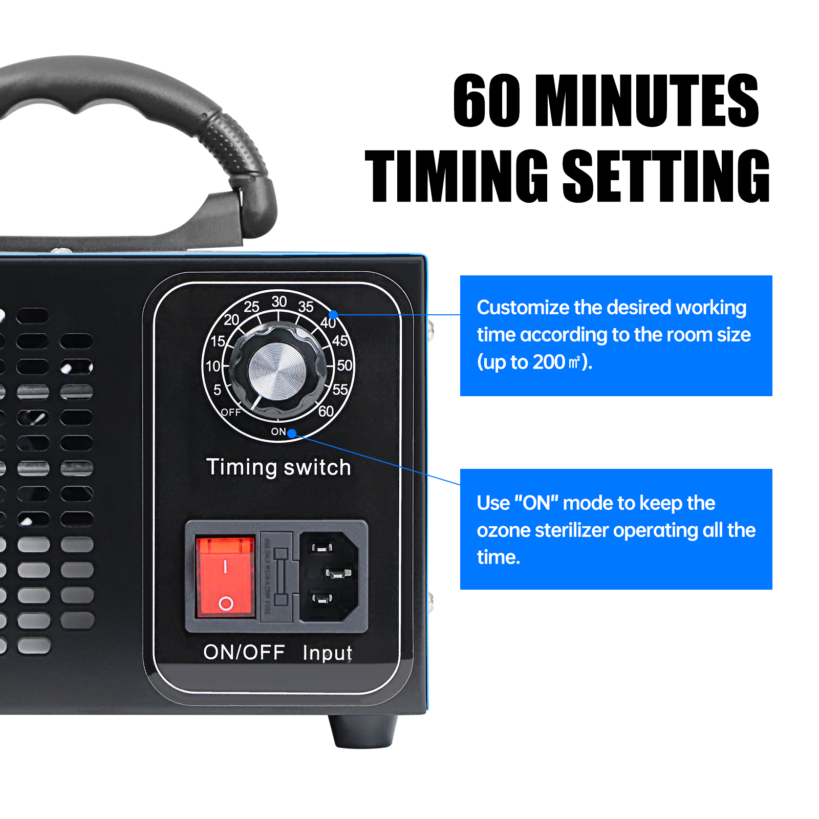 100V Air Purifier 40000mg/h Ozone Generator Machine Odor Ionizer Ozonator Timer