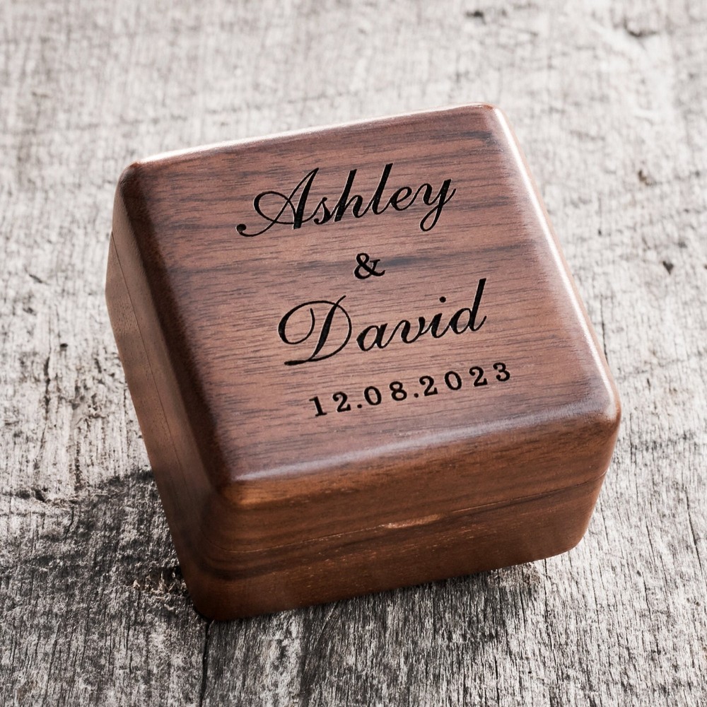 Customized Wedding Ring Box, Wooden Ring Box Proposal Ring Box Wedding Ring Box