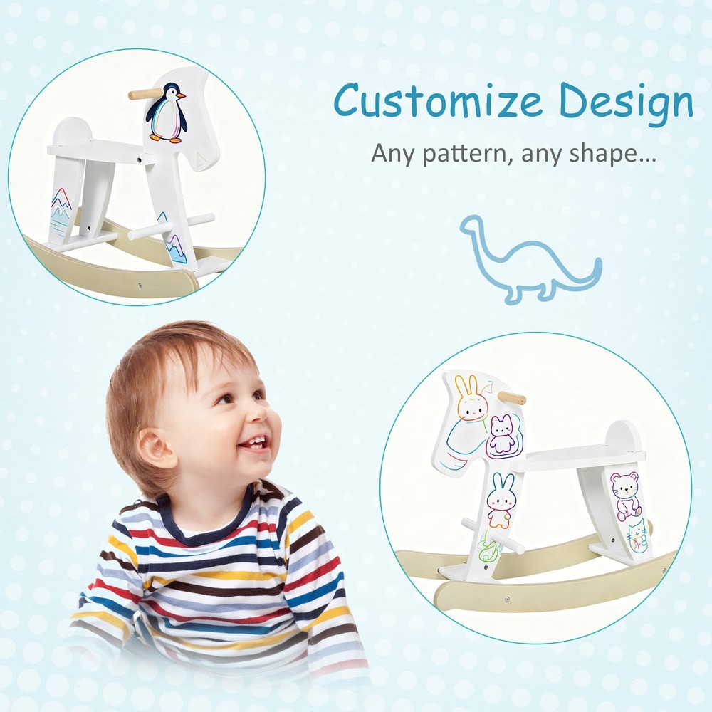 Indoor Children's Rocking Chair with Simple Design & Solid Workmanship, White
