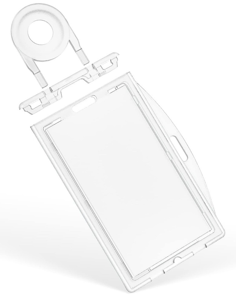 Clear Hard Plastic Permanent Locking Id Badge Holder