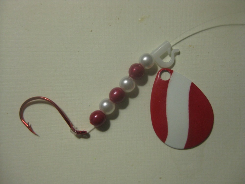 Walleye 1 Hook Spinner Rigs (Red White)