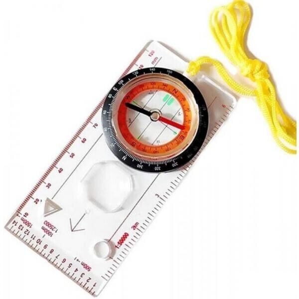 Flat Graduated Compass with Magnifying Glass, Map Reading Navigation,...