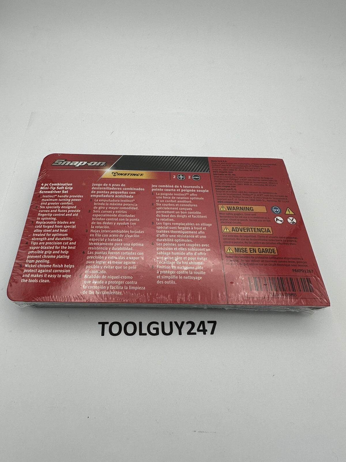 SNAP ON TOOLS SGDX40B MB 4Pc POWER BLUE Mini Tip Combination Screwdriver Set