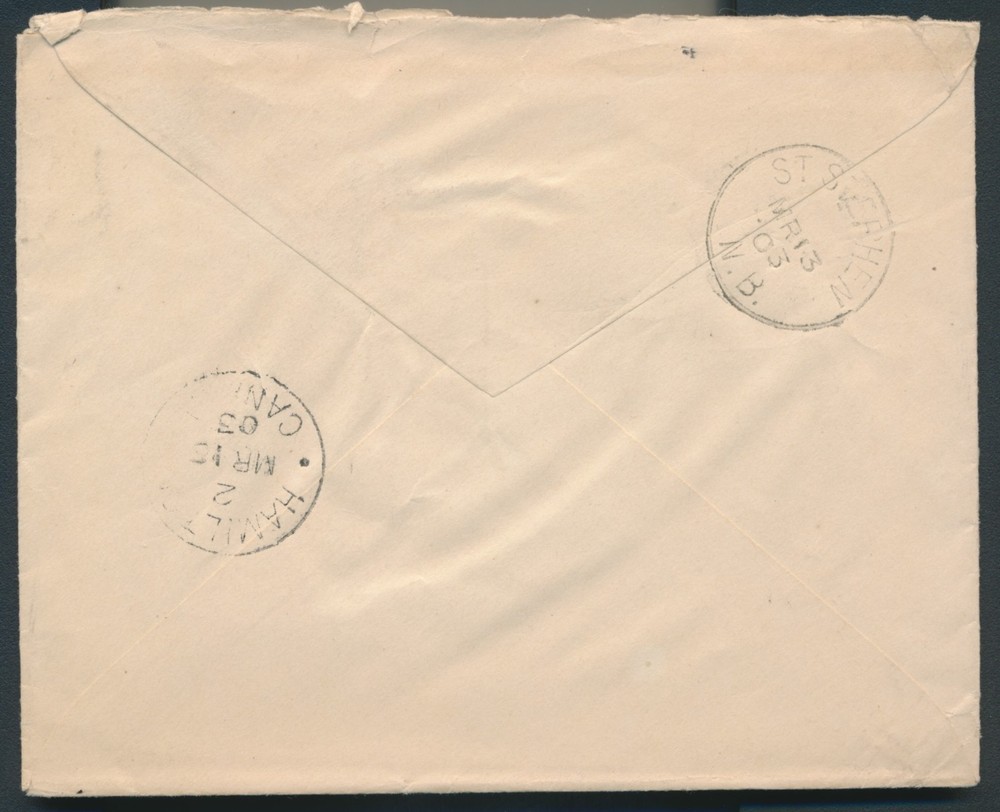 Gleason Road, NB - 1903 Split Ring Cancel on Envelope