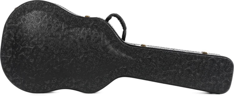 Luna Tooled Leather Dreadnought/Concert Hard Case - Black/Black