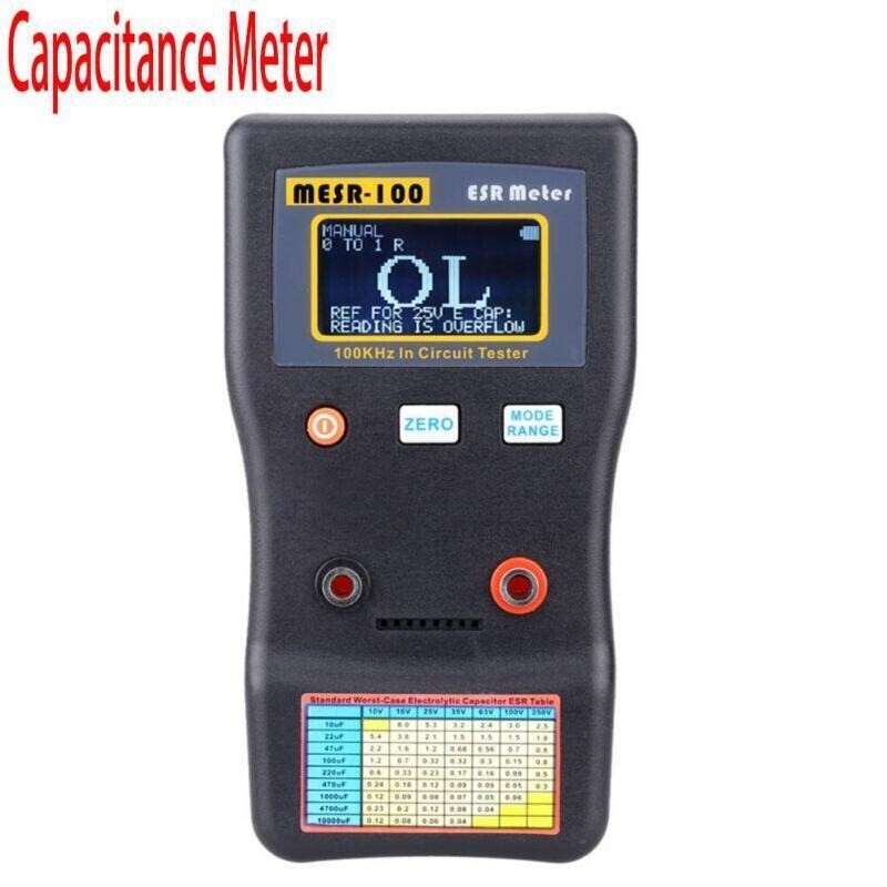High Precision Capacitance Meter Measuring Resistance Circuit Tester MESR-100