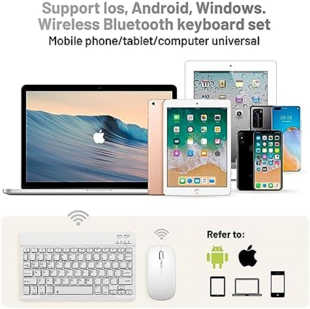 Bluetooth Keyboard and Mouse Combo for iPad - Rechargeable Wireless Keyboard.