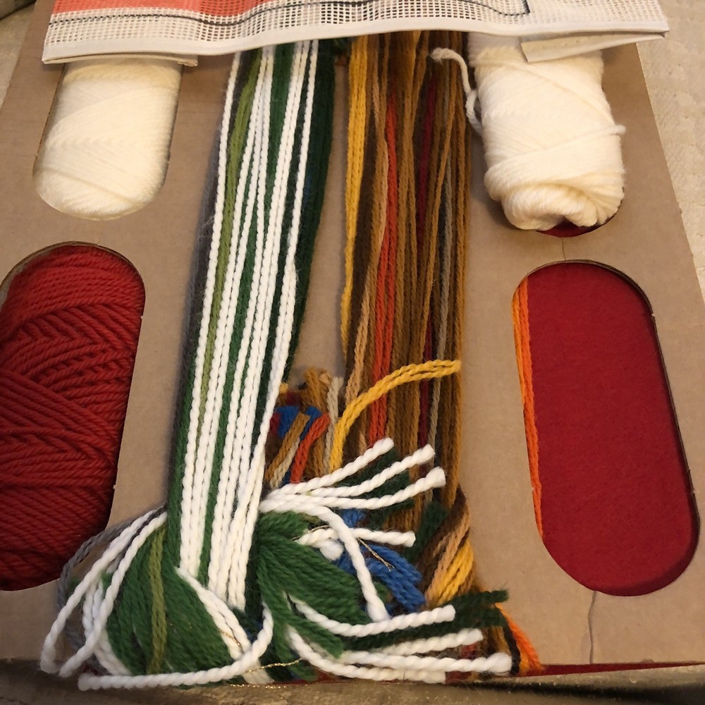Sunset Needlepoint Stocking Kit 1978 Jingles Trims a Tree Bears 18" Opened Read